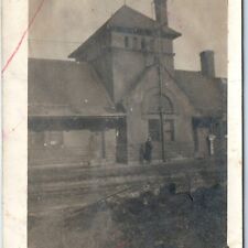 c1910s Waterloo, IA Railway Train Depot RPPC Rock Island Station Real Photo A167 picture