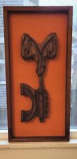 Vintage WITCO  Mid-Century 1960s WALL ART SCULPTURE Carved Key TIKI Decor picture