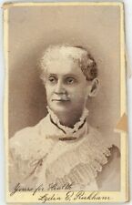 CIRCA 1870'S CDV Etching of Older Woman Victorian Dress Named Lydia Pinkham picture