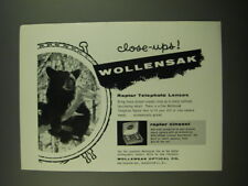 1955 Wollensak Raptar Telephoto Lenses Ad - Close-ups picture