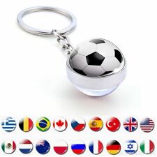 1pc Double Side Glass Ball Pendant Top World Countries Flag Keyrings Jewelry Gif picture