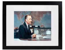 WALTER CRONKITE CBS News Anchor Smoking a Pipe Matted & Framed Picture Photo picture