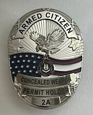 ARMED CITIZEN BADGE Concealed Weapon Holder CCW - SILVER picture