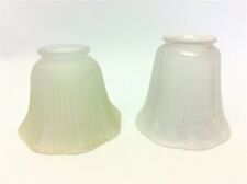 Unmatched Pair of Ceiling Fixture Shades Glass Frosted Light Lighting Parts  picture