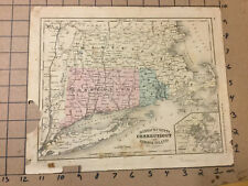 Vintage early map -- Mass Connecticut Rhode Island -- McNally's map #7 - 1858 picture
