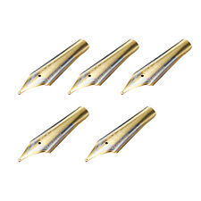 5pcs 35 x 6mm Replace Fountain Pen Nibs 0.5mm Medium Fine Nib Iridium Tip Gold a picture