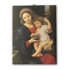 Religious Painting on canvas Our Lady of the Grapes by Pierre Mignard 20x28 in picture