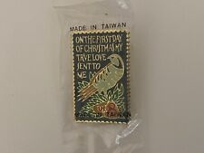 Vintage On The First Day of Christmas My True Love Sent to Me Stamp Pin picture
