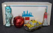 FABULOUS RARE SAKS FIFTH AVENUE EXCLUSIVE 4 NEW YORK THEMED CHRISTMAS ORNAMENTS picture