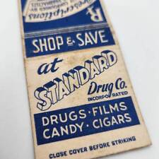 Vintage Matchcover Standard Drug Co. Films Candy Cigars Advertising picture