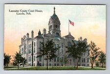 Lincoln NE-Nebraska, Lancaster County Court House, Antique Vintage Postcard picture