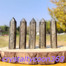 5pcs Natural Pyrite Wand Quartz Crystal Obelisk Point Tower Healing 5.5cm picture