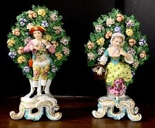 Antique English Chelsea Porcelain Figurine Couple, XVIII C, 9.5 x 4.5 in. picture