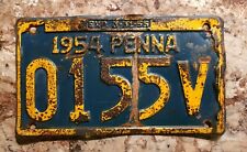 Vintage 1954 Pennsylvania License Plate  0155V picture