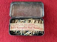 Original FULL WW2 Bell's Waterproof Wax Vestas Tin w/ Matches Bells picture