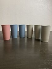 VINTAGE TUPPERWARE TUMBLER (LOT OF 6) DRINKING GLASSES MULTICOLORED 12OZ USA picture