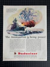 Vintage 1943 Budweiser Beer World War Two Print Ad picture