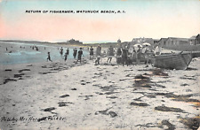 c.1910 Return of Fishermen Matunuck Beach RI post card picture