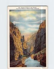Postcard Highest Bridge in the World From the Bottom of Royal Gorge Colorado USA picture