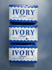 3 Vintage Ivory Soap Bar Medium Size NOS 1940's Proctor & Gamble New old Stock picture