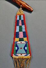Handmade Old American Style Tomahawk Crow Beaded Drop 6”W x 14”L BD901 picture