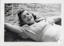 Vintage FOUND PHOTOGRAPH Black And White Snapshot MID CENTURY WOMAN 28 2 N picture