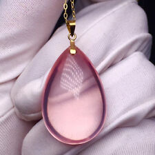 6.2g Natural Pink Rose Carved Gumiho Crystal Necklaces Pendant With Strand AAAA picture
