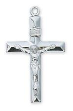 Beautiful Sterling Silver Crucifix Features 24in Long Chain picture