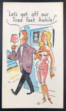 c1940s-50s State Hill Beer Garden PA Risque Suggestive Comic Ad Trade Card picture