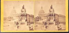 RARE 1867 Lincoln Monument Rendering Washington DC Promotional Stereoview picture
