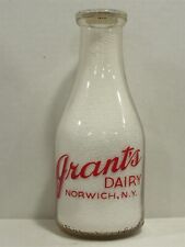 TRPQ Milk Bottle Grant Grant's Dairy Farm Norwich NY CHENANGO COUNTY 1941 Barn picture