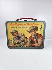 Vintage Roy Rogers & Dale Evans Metal Lunchbox Double R Bar Ranch Thermos Co picture