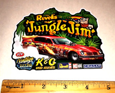 NHRA Drag Racing Revell's JUNGLE JIM Maroon Chevrolet Chevy Vega Sticker Decal picture