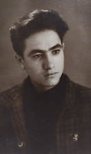 young handsome guy in a jacket and an interesting hairstyle -  Int Vintage Photo picture