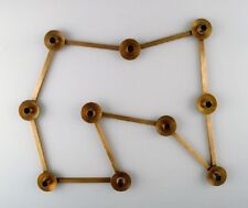 Swedish design table candlestick for 10 lights in brass, jointed. 1950/60s. picture