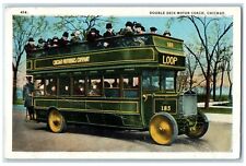 1924 Double Deck Motor Coach Chicago Illinois IL, Chicago Motorbus Co. Postcard picture