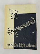 Vintage High School Yearbook 1958 Modesto California Black White Photography picture