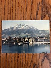 Luzern Und Pilatus Lucerne Switzerland Mountain Alps Buildings Ships Postcard picture