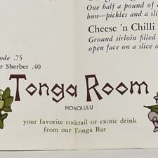 1970s Tonga Room Tiki's Bar and Grill Restaurant Menu Honolulu Hawaii picture