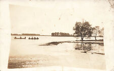 MORRIS MN RPPC FOLKS IN CANOES CRYSTAL LAKE 1909 REAL PHOTO POSTCARD 101023 S picture