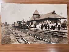 1913 GRAND TRUNK RAILWAY CHESLEY STATION ONTARIO CANADA RPPC REAL PHOTO POSTCARD picture