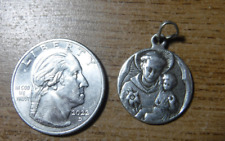Vintage St Anthony of Padua Souvenir Medal, S Antonio Proteggimi Sterling Silver picture