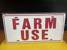 FARM USE UNIVERSAL METAL LICENSE PLATE NEW IN PLASTIC FOR TRACTOR/TRUCK Made USA picture