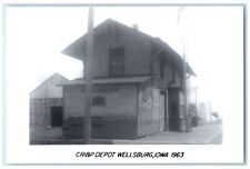 c1963 Cri&P Wellsburg Iowa IA Railroad Train Depot Station RPPC Photo Postcard picture