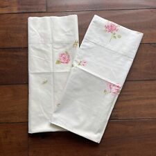 VTG 1970s Lady Pepperell Pillowcases Standard Size Pair No Iron Rose Fine Cotton picture