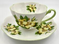 SHELLEY HIBISCUS CUP & SAUCER, WARWICK SHAPE, 0444, EXCELLENT CONDITION picture