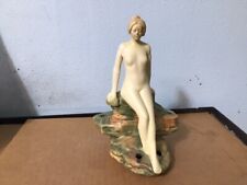 Weller Muskota Female Nude on Rock Flower frog Circa 1915 picture