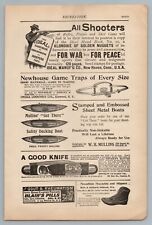 1890s-1910s Print Ad Hunting, Fishing, Traps, Knife, Moccasins, Boat, Sleeping picture