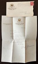1909 US COVER SIGNED LETTER FROM WEST VIRGINIA GOVERNOR OFFICE WILLIAM GLASSCOCK picture