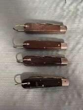 Lot of 4 Vintage Electrician Knife. Klein, Camillus, Utica picture